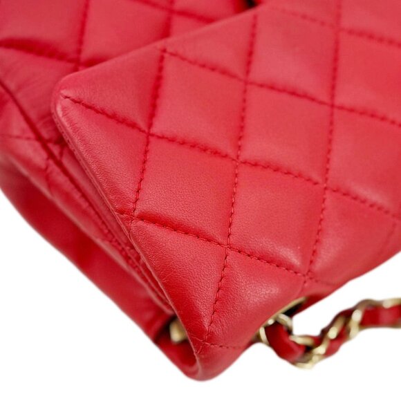 Chanel Classic Rectangular Flap Mini Quilted Leather Crossbody Bag Reddish Pink - Picture 5 of 16